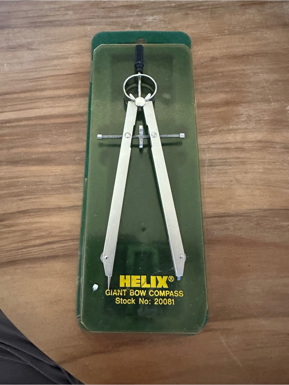 Vintage Helix Giant Bow Compass in Dark Green and Silver box